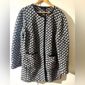 Talbots Black and White Houndstooth Jacket